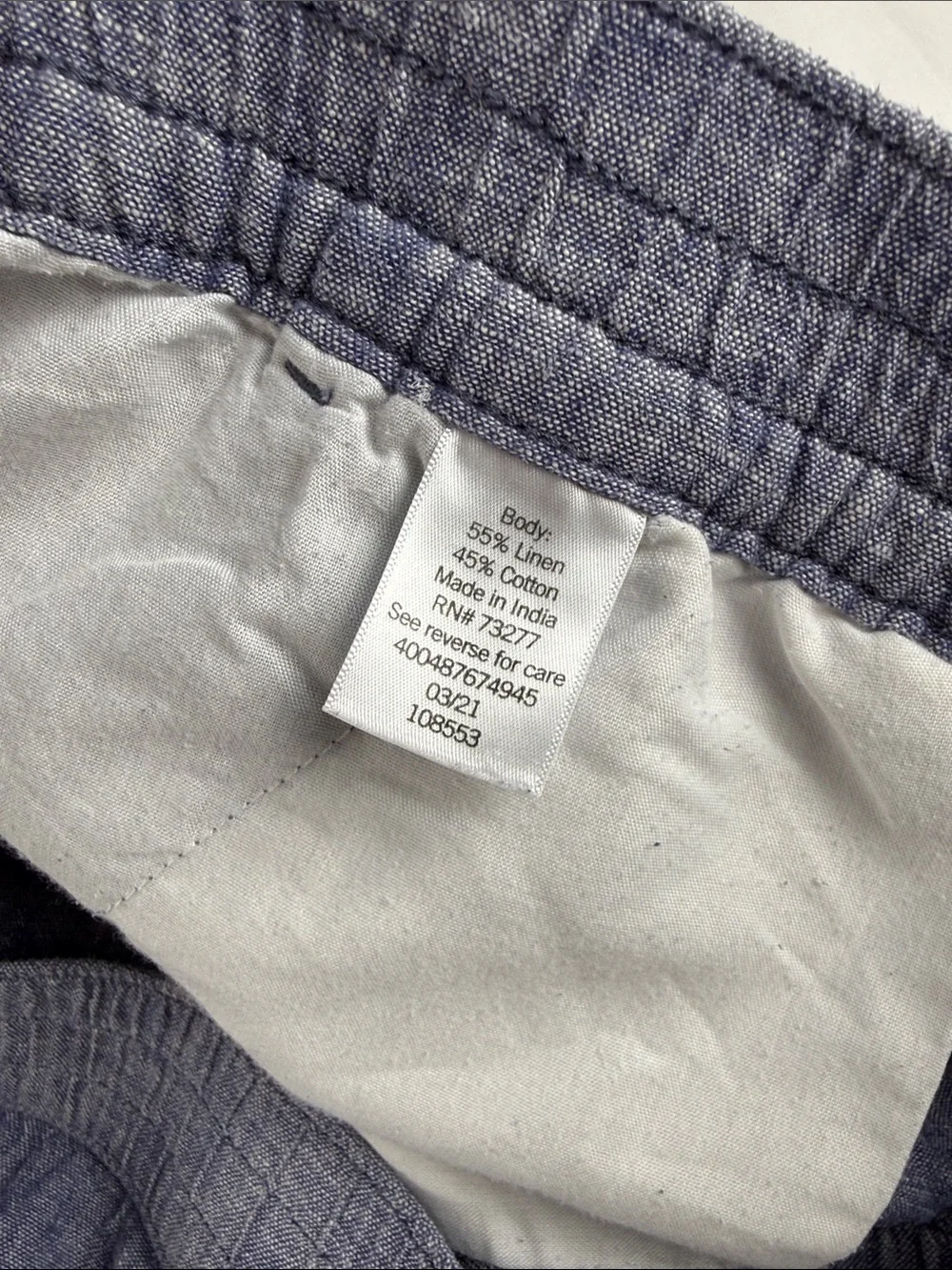 Sonoma Linen Blend Crop Pants Blue Elastic Waist Women's XL EUC - Picture 10 of 10